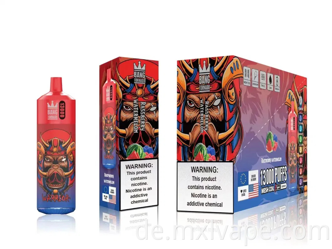 Original China Factory Randm Bang King Tornado führte E-Zigarette 13000 Puffs Einweg-Vape